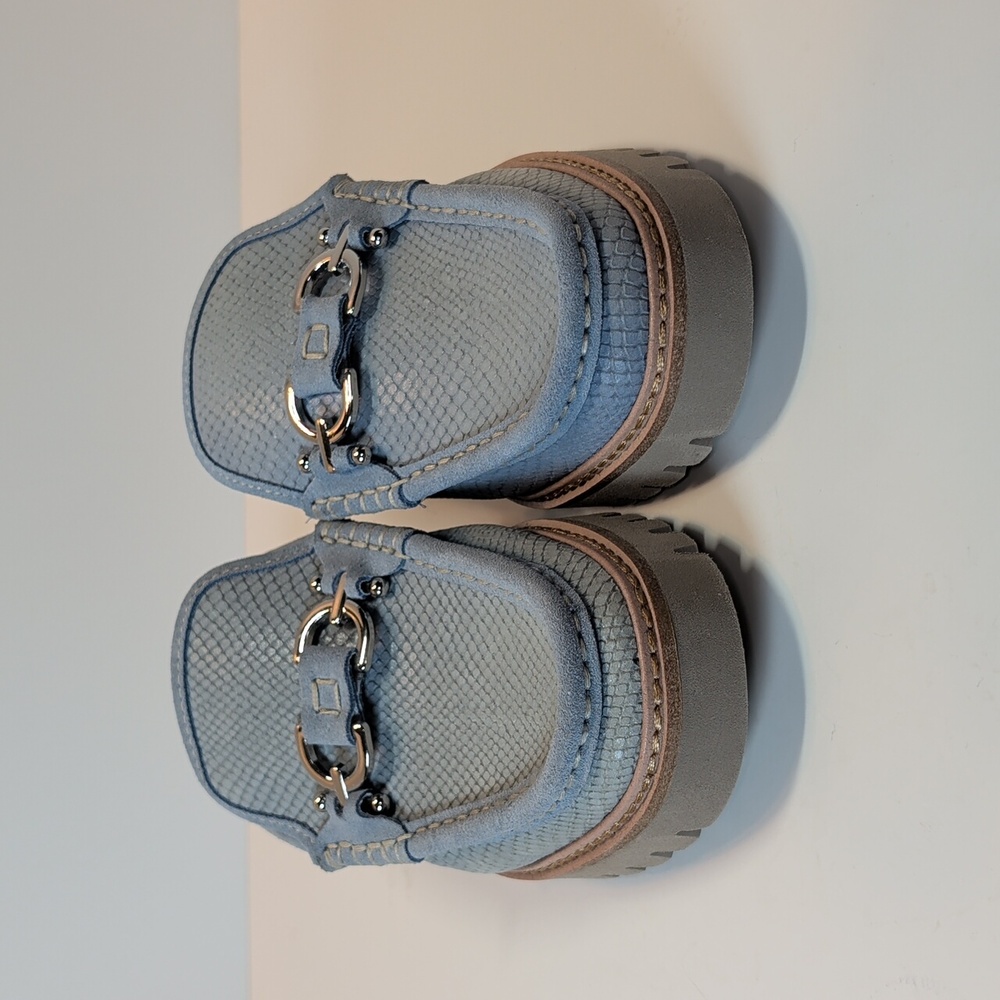 Donald Pliner Hampton Light Blue Textured Slip On Loafers Size 10 - Picture 3 of 13